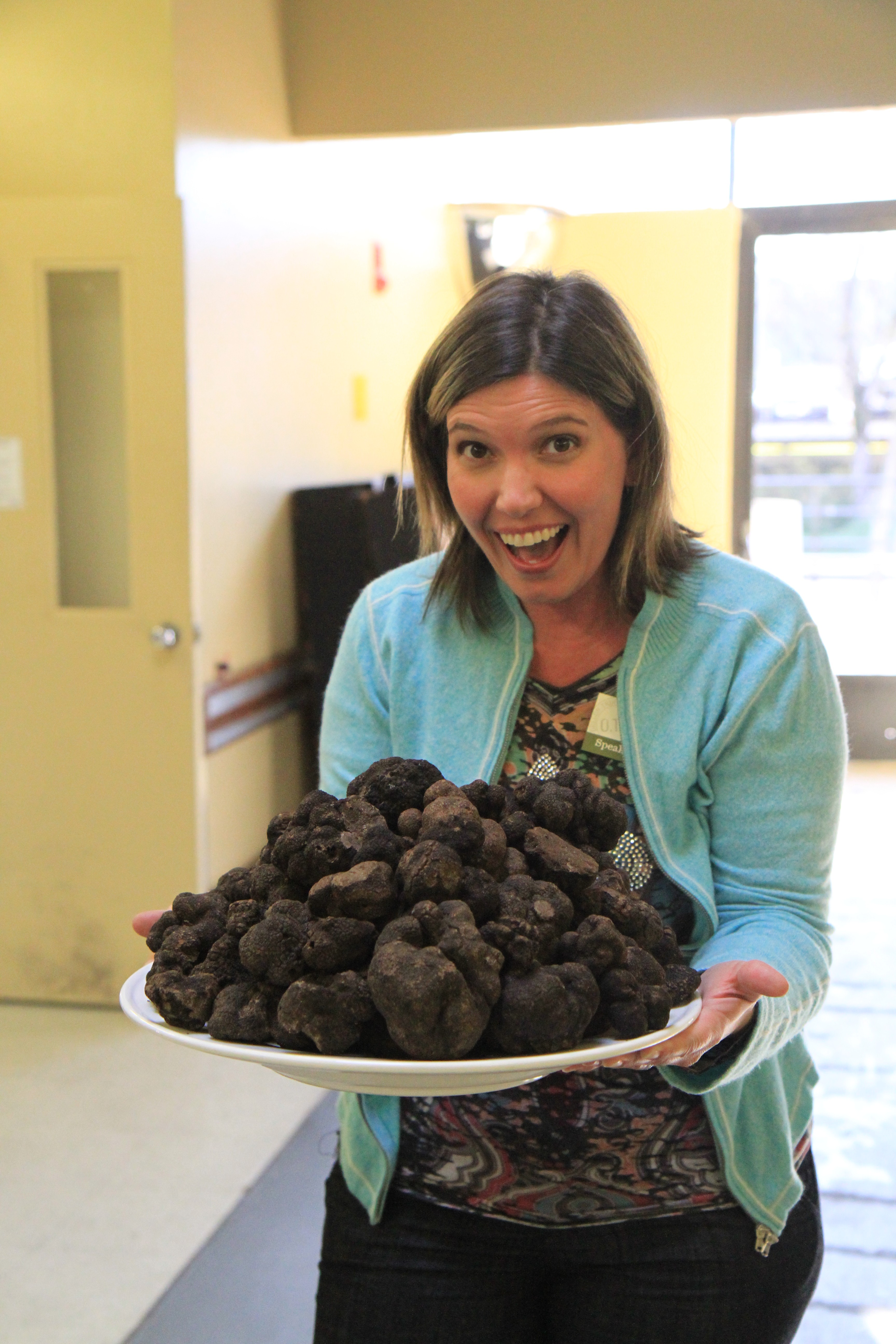 yours truly holding 17 pounds of French perigord truffles- $1100/pound. Do the math.